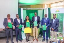 From left to right: Dr. Harun Warui, Lead – Agroecology and Food Rights, Heinrich Böll Foundation, Nairobi, Dr. John Gachara, CEC Member for Agriculture, Livestock, Veterinary and Fisheries, Brendah Sikolo Obura, Head, Division of Food Safety, Directorate of Public Health, Ministry of Health, Eustace Kiare, Executive Director, Kenya Organic Agriculture Network (KOAN), Prof. Raphael Githaiga Wahome, Chairman of the Organic Consumers Alliance, Dr. Gitahi, Department of Public Health, Pharmacology and Toxicolo