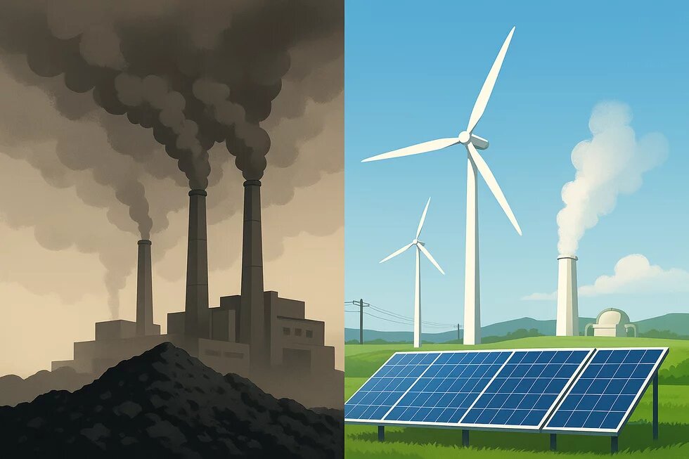 From coal to clean: transitioning from polluting power to renewable energy for a sustainable future. From coal to clean: transitioning from polluting power to renewable energy for a sustainable future.