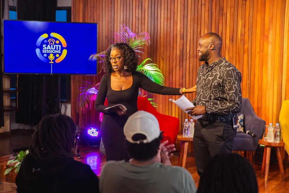 Ciru Muriuki and Ian Wafula at the Sauti Session on TFGBV