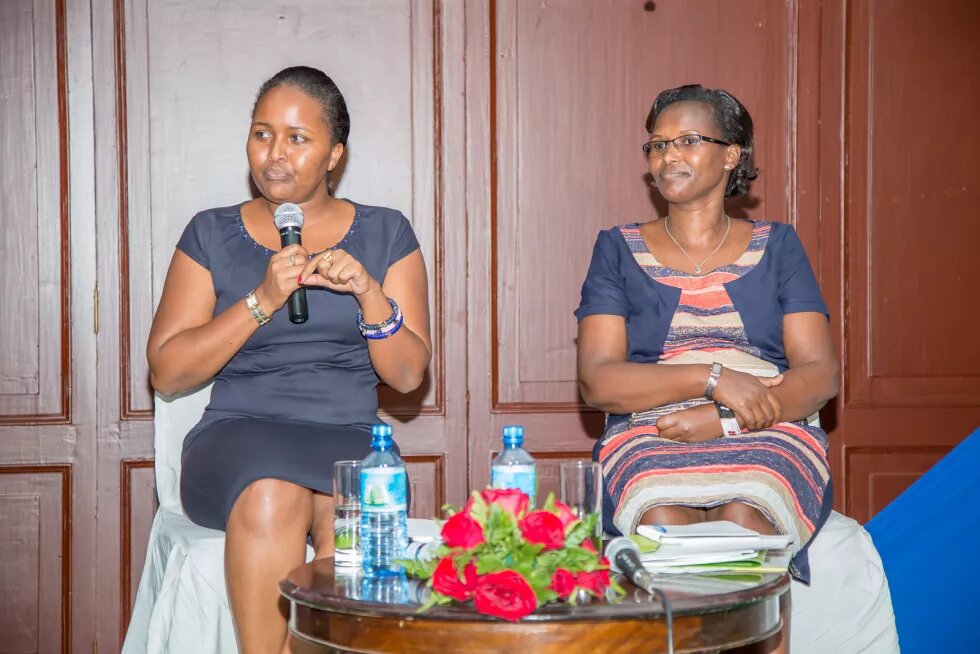 Nairobi Gender Forum; Fighting FGM, 26th Feb 2015 L-R: Senator Naisula Lesuuda and Ms. Veronica Lekopole, Centre for Advocacy and Gender Equity, Samburu County